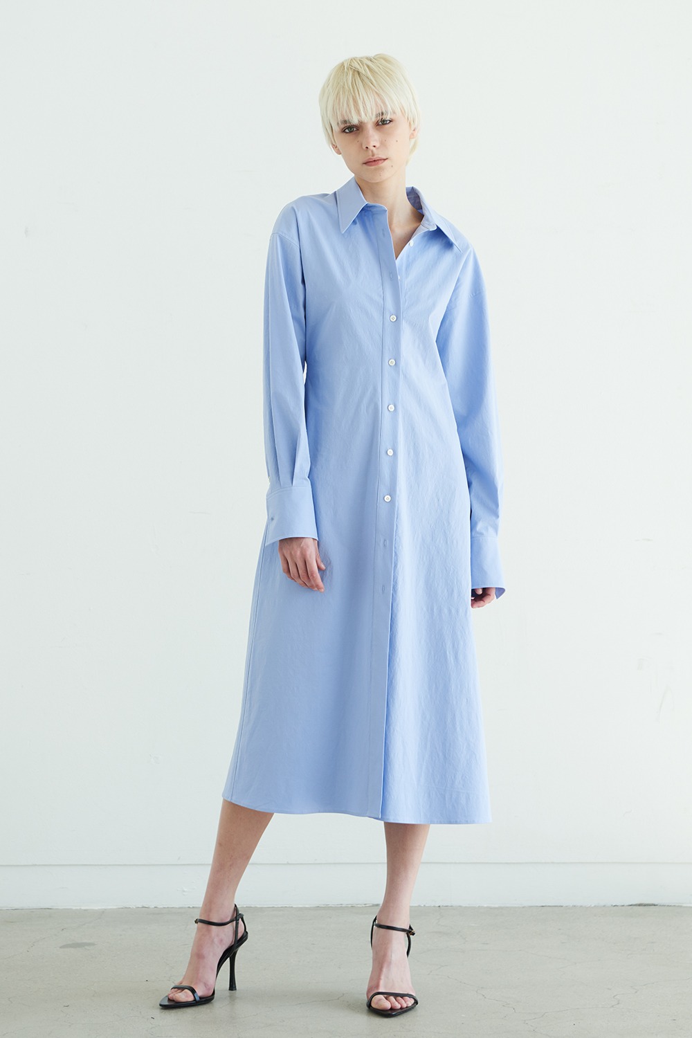 [예약배송4/21]Silhouette Shirt Dress Blue
