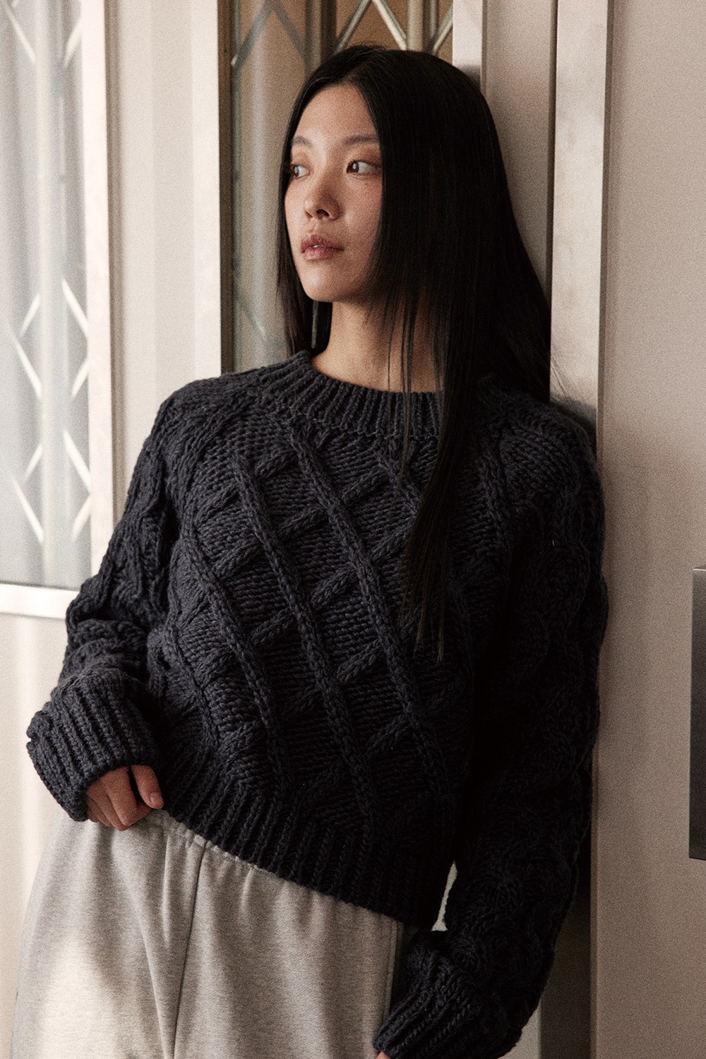 Cable Knit Charcoal